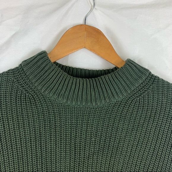 Mens Green Zara Ribbed Knit Sweater - Picture 4 of 7